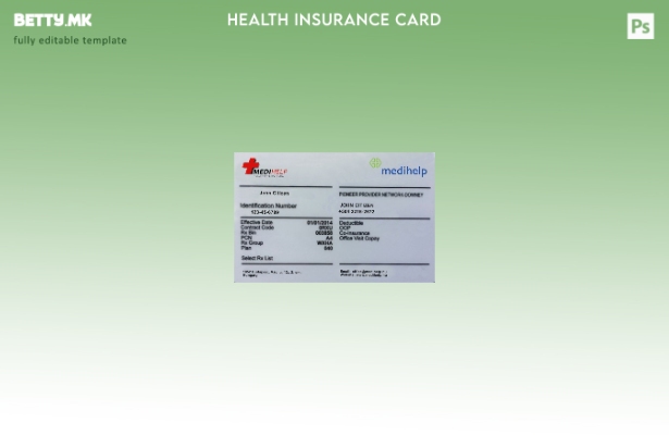 Модерен стил Шаблон за картичка за здравствено осигурување на Унгарија